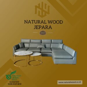 Kursi Sudut Sofa Minimalis Set Meja Stainles Steel