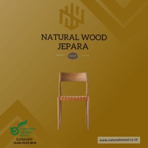 Kursi Cafe Retro Design Kayu Jati Dudukan Leather