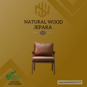 Kursi Lounge Cafe Minimalis Vintage Kayu Jati Natural